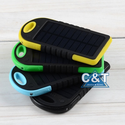 Podwójny port USB backup zasilania Bank 5000mAh Solar Panel zapasowa External Battery