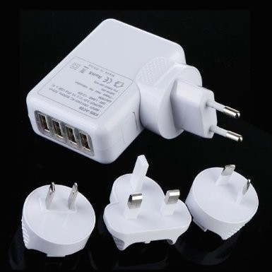4 Port Uniwersalna ładowarka podróżna AC Adapter ścienny Dla domu, Multi wtyczki USB