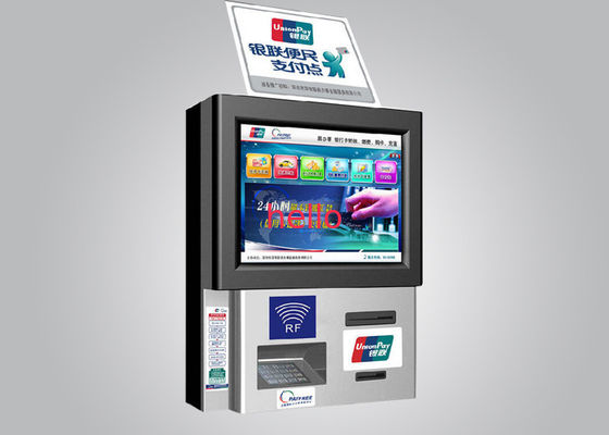 Stalowa rama LED monitorowania transakcji bankowych ścienny Płatności Rachunków Kiosk / kiosków
