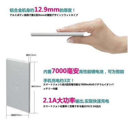 Czarny Biały 5V Komórka Zasilanie / 7000mAh Portable Power Banku