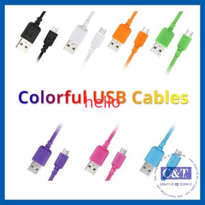 Barwne Micro Smartphone Transfer danych USB Kabel Hi-Speed ​​2-w-1