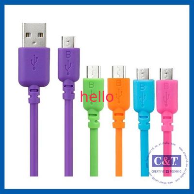 Barwne Micro Smartphone Transfer danych USB Kabel Hi-Speed ​​2-w-1