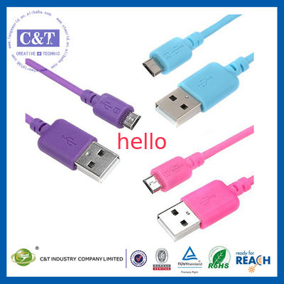 Barwne Micro Smartphone Transfer danych USB Kabel Hi-Speed ​​2-w-1